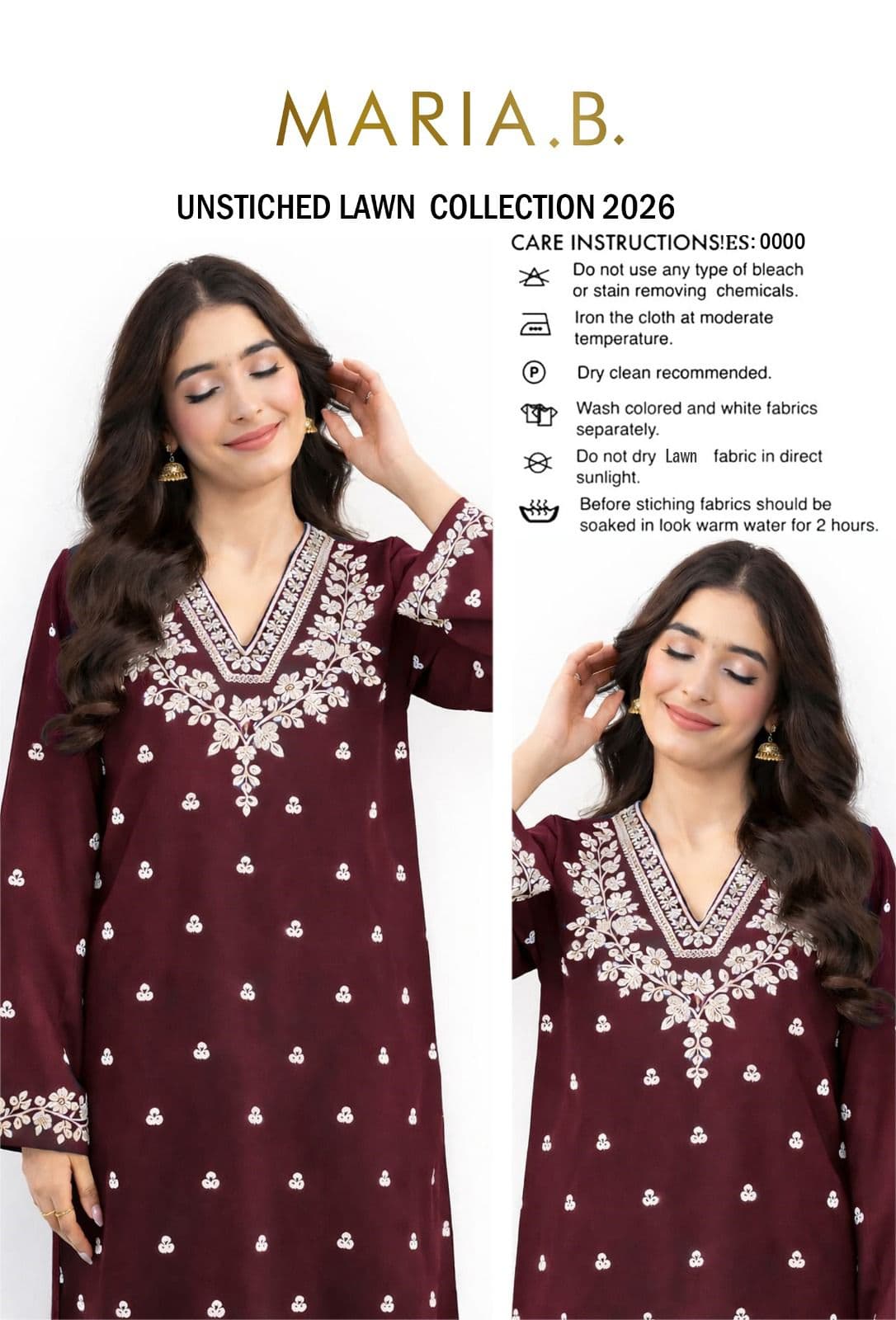 Maria B. Unstitched Lawn Suit