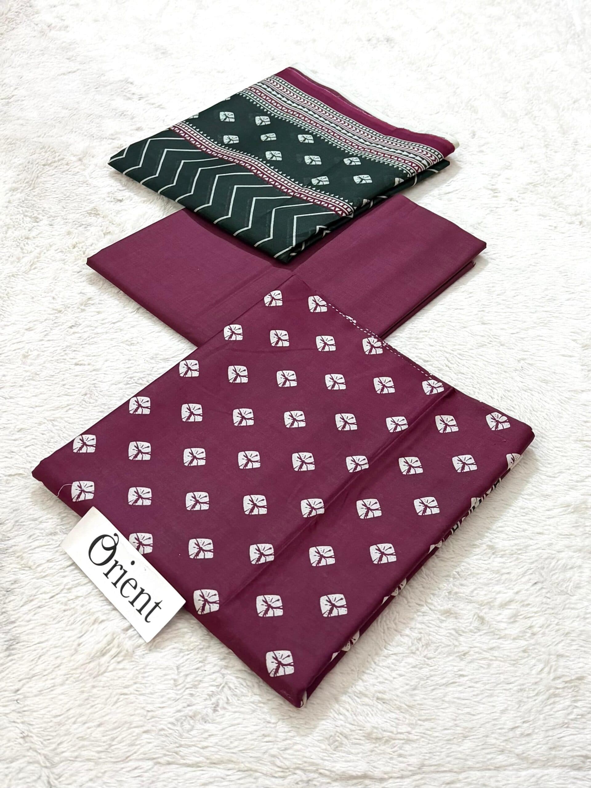 Unstitched 3 piece lawn Suit  Orient