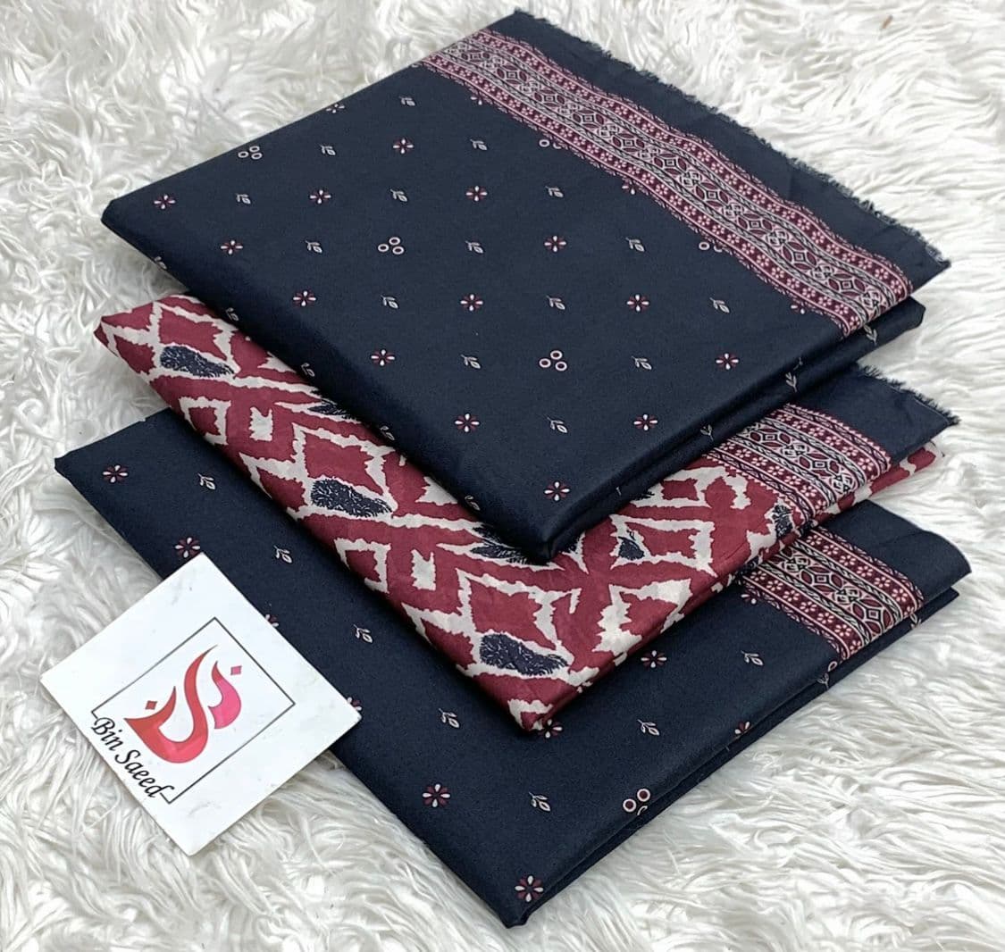 3 Piece Lawn Suit Bin Saeed
