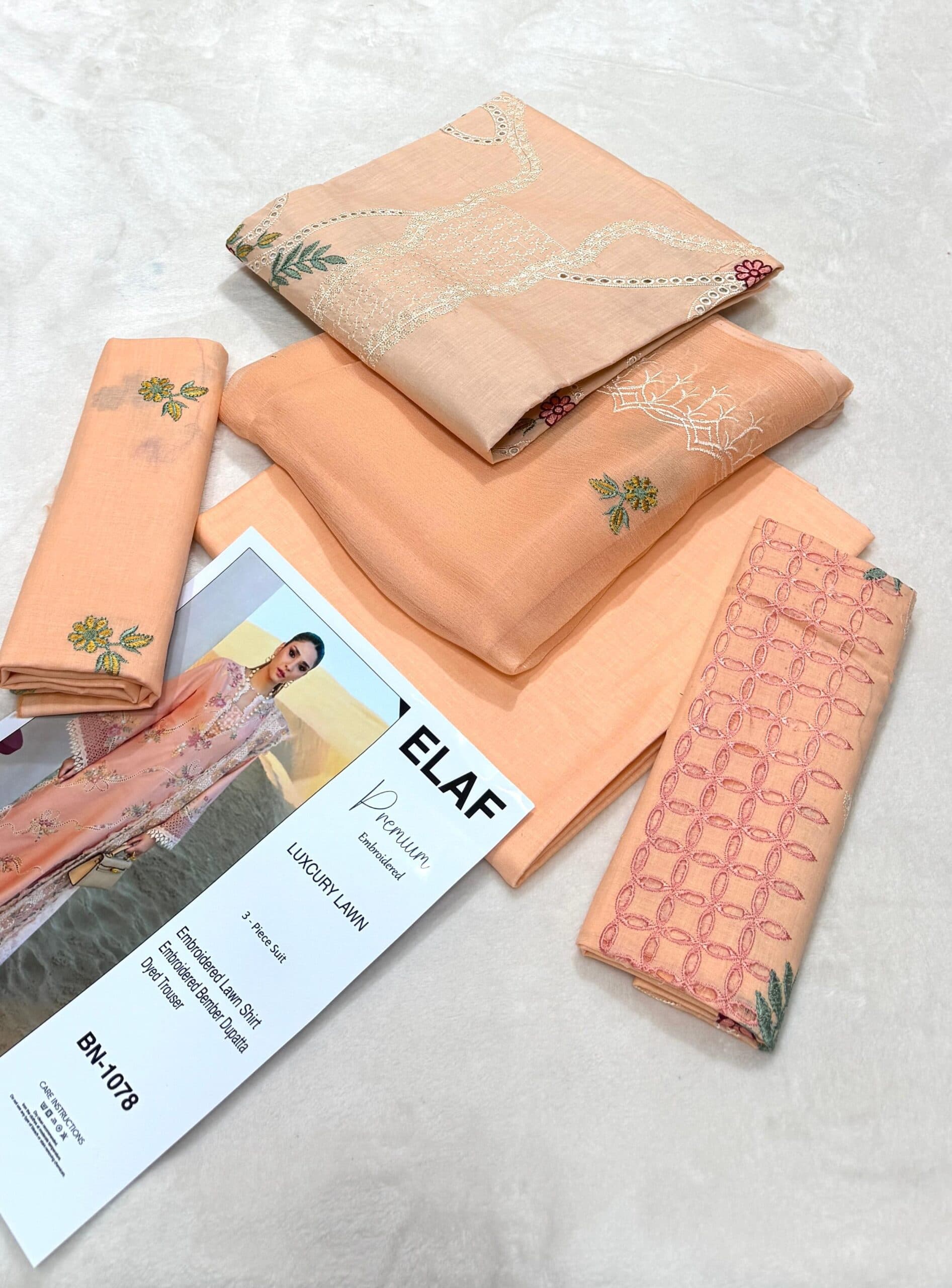 Elaf Unstitched 3 piece lawn Suit 