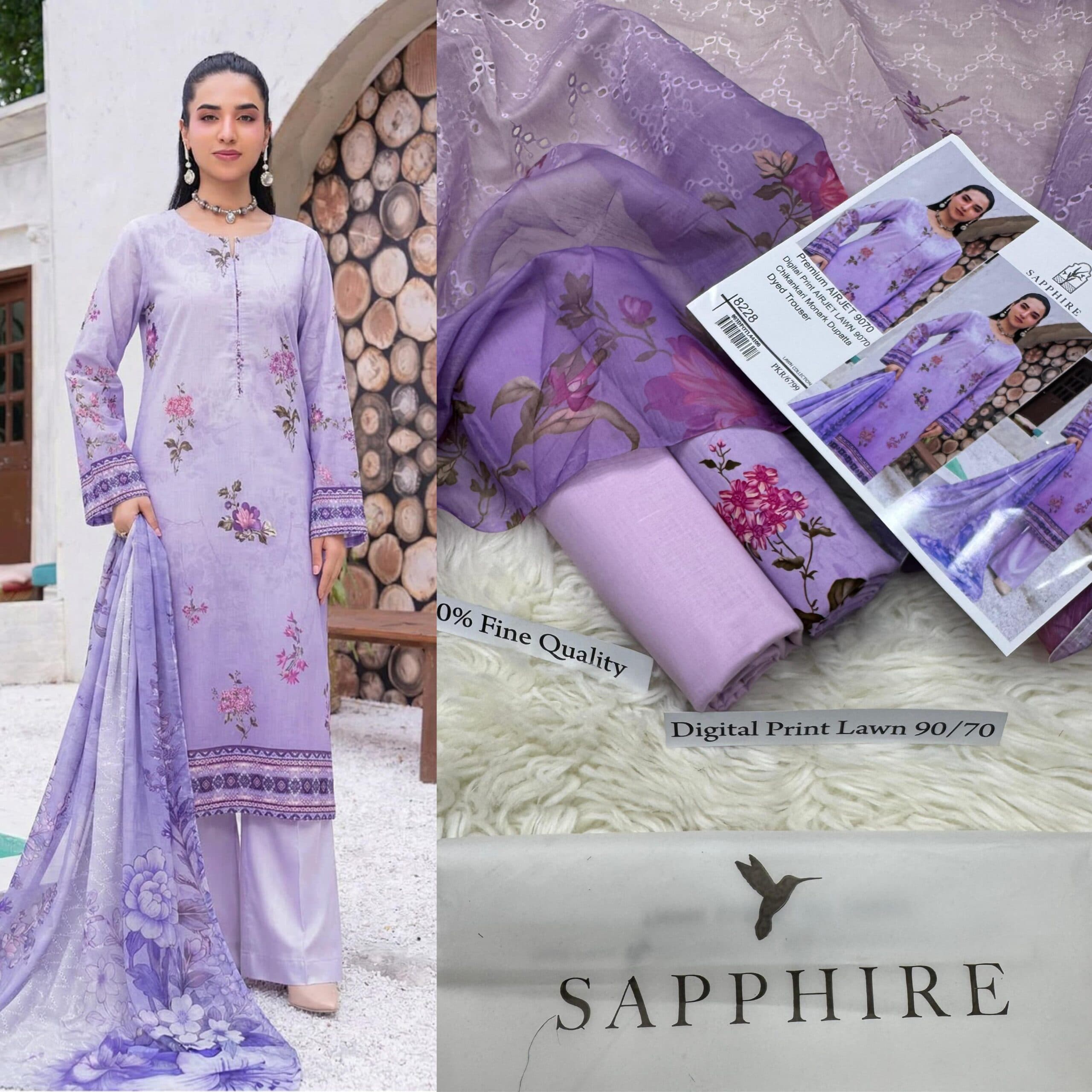 Sapphire Lawn Suit