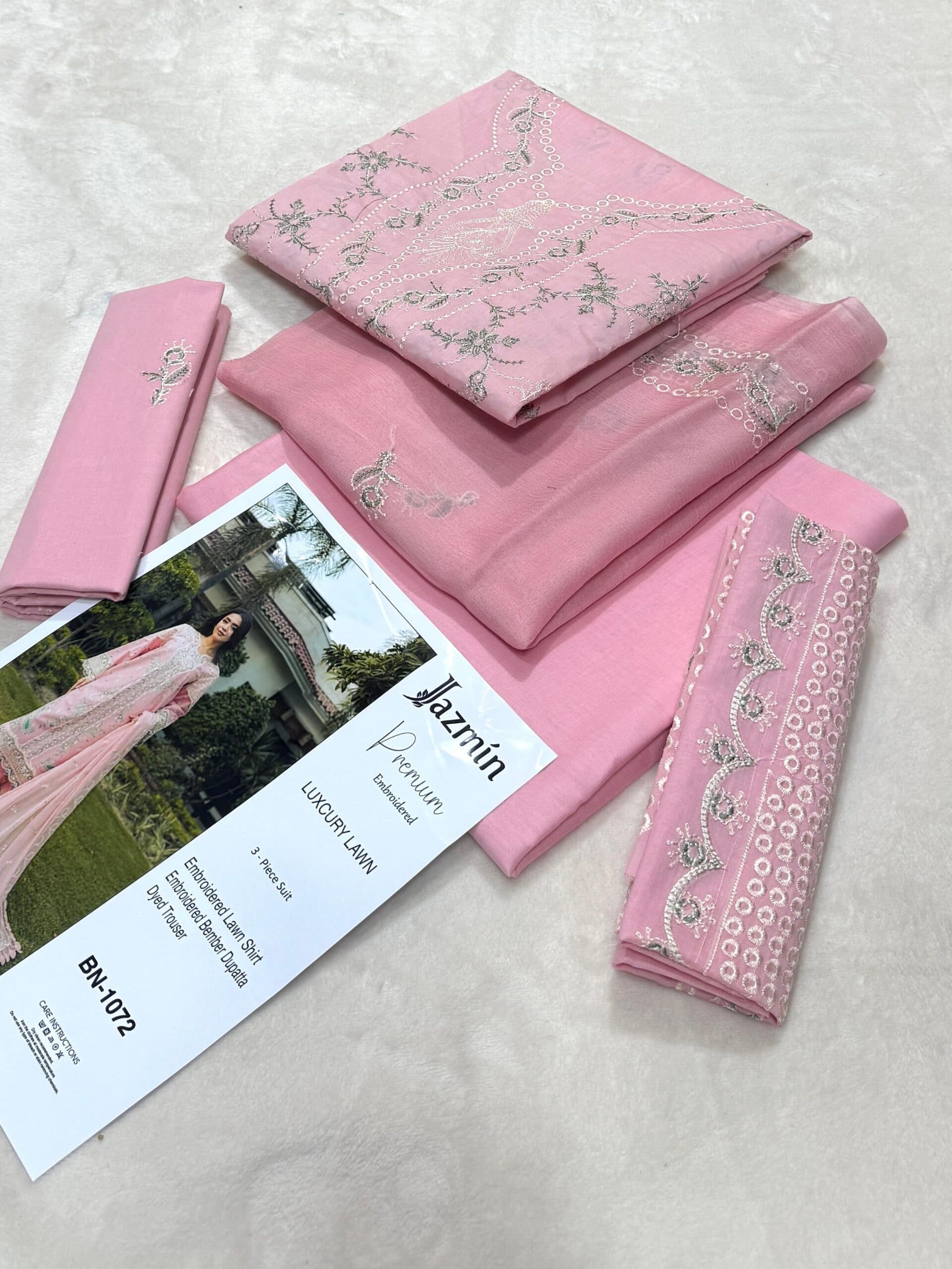 Jazmin Unstitched 3 piece Lawn Suit image 1