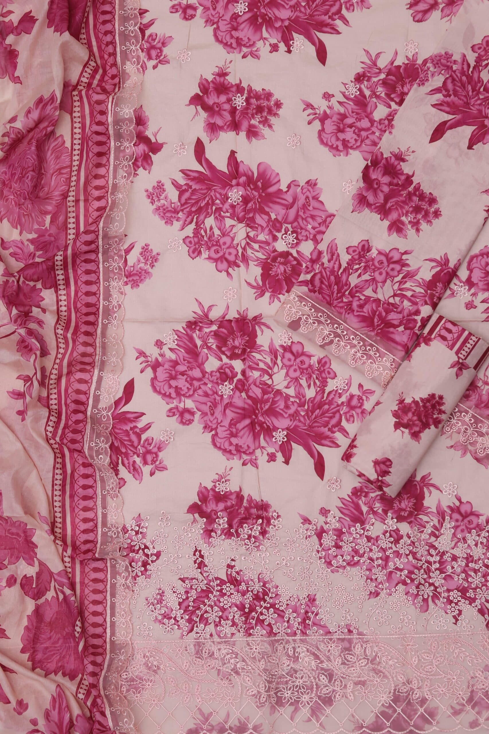 Unstitched 3 piece lawn Suit 