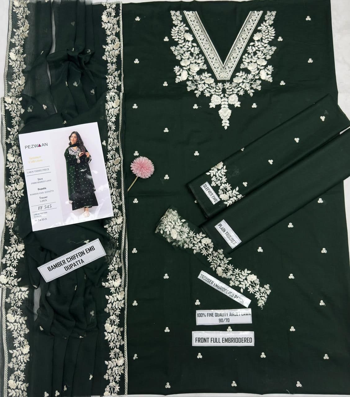 Pezwaan Unstitched Embroided 3 piece Lawn Suit image 1