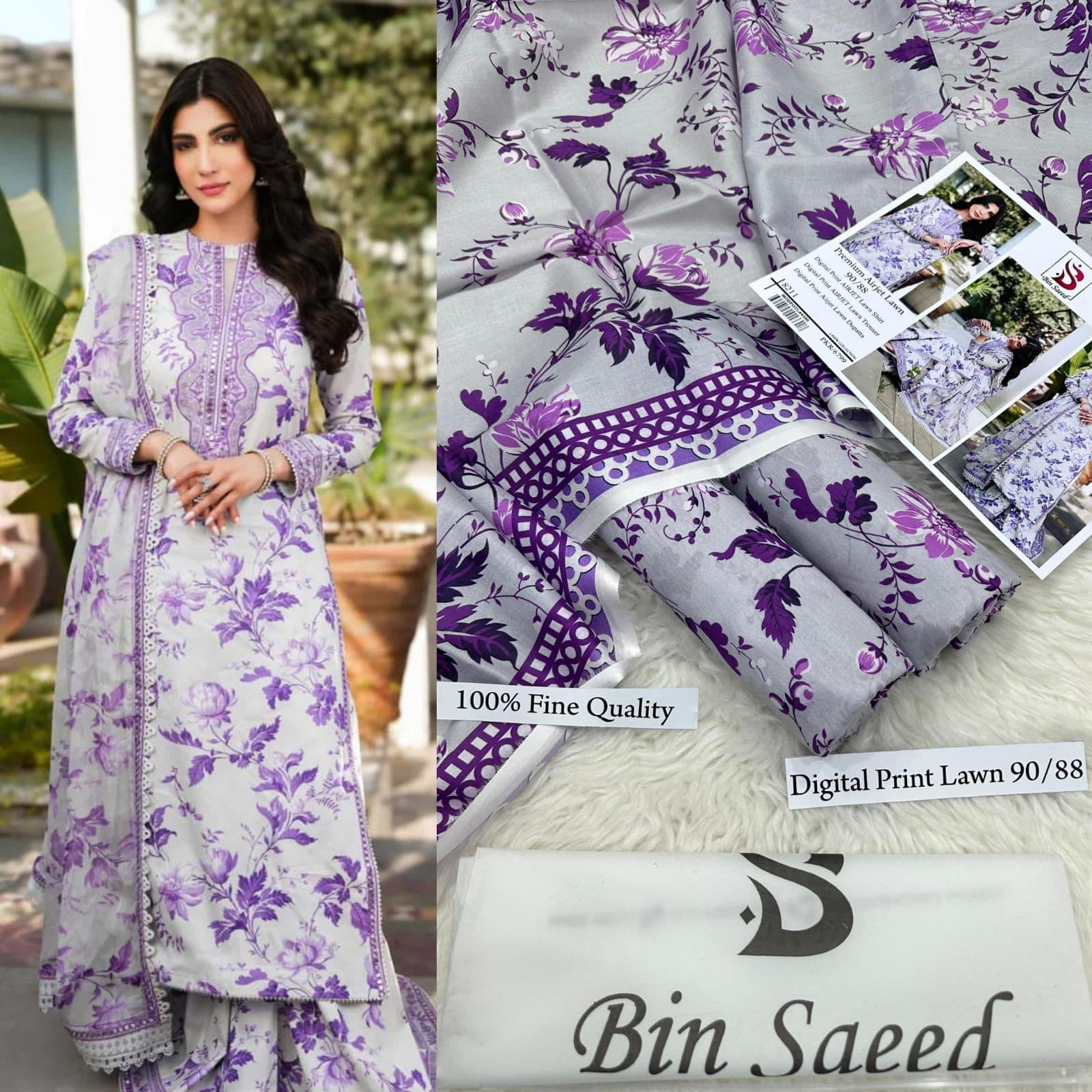 Unstitched Embroidered Lawn Suit