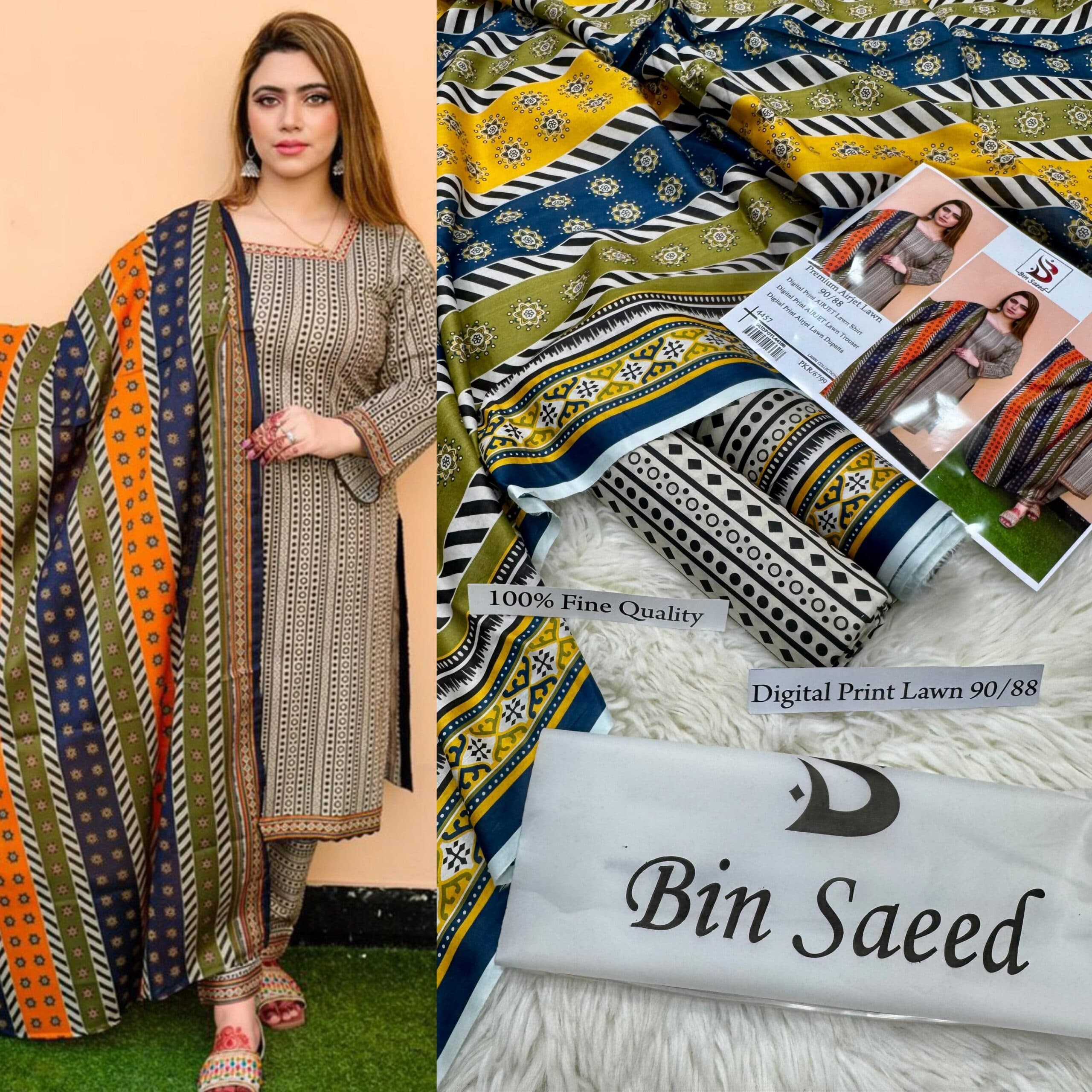 Lawn Suit by Bin Saeed