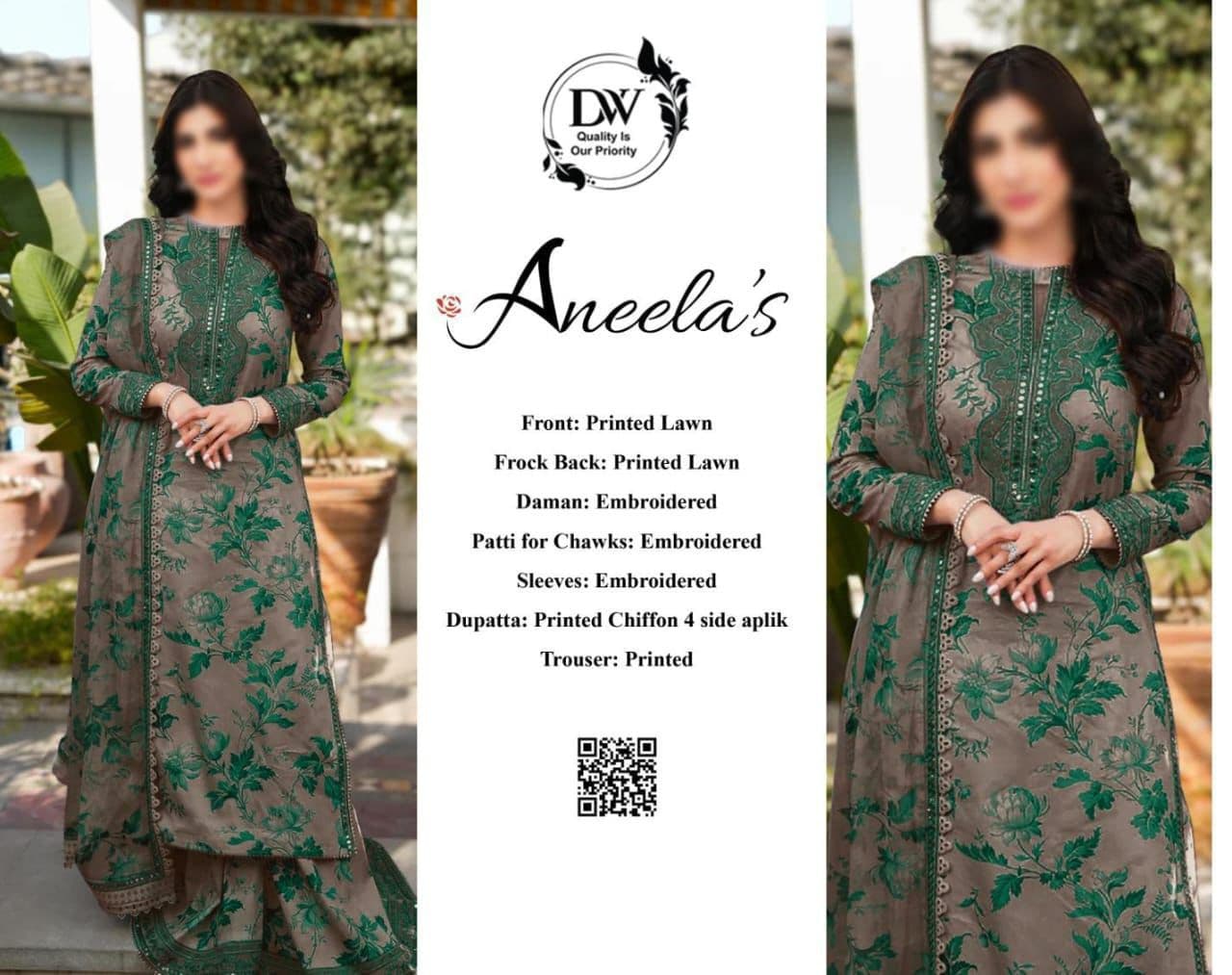 Aneela's Embroidered Lawn Suit